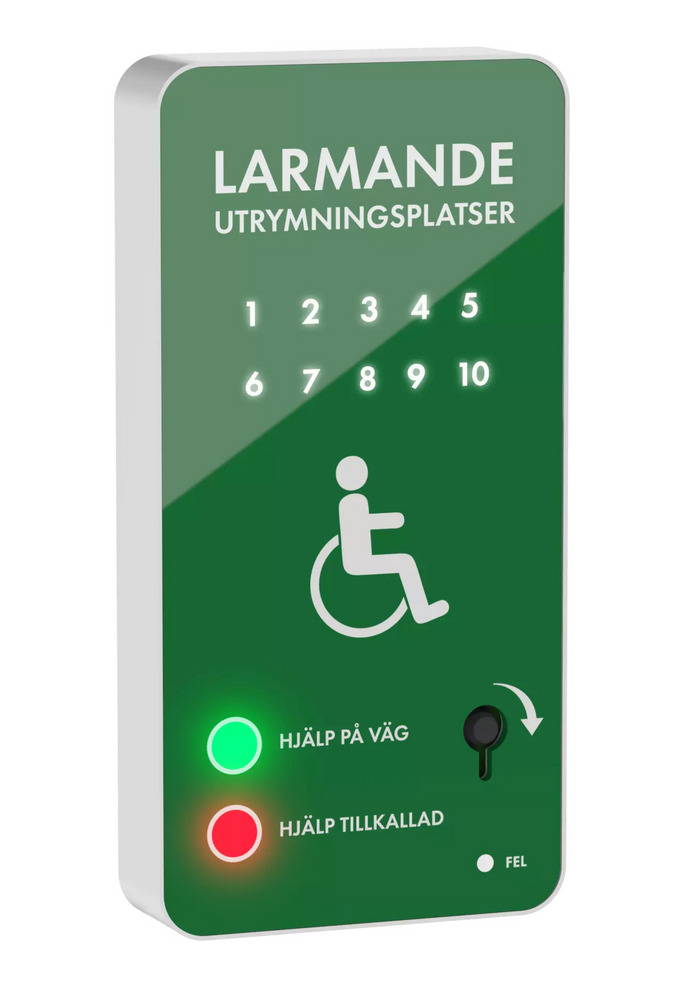 Larmpanel visuellt nödlarm         Ateco 1-10 platser