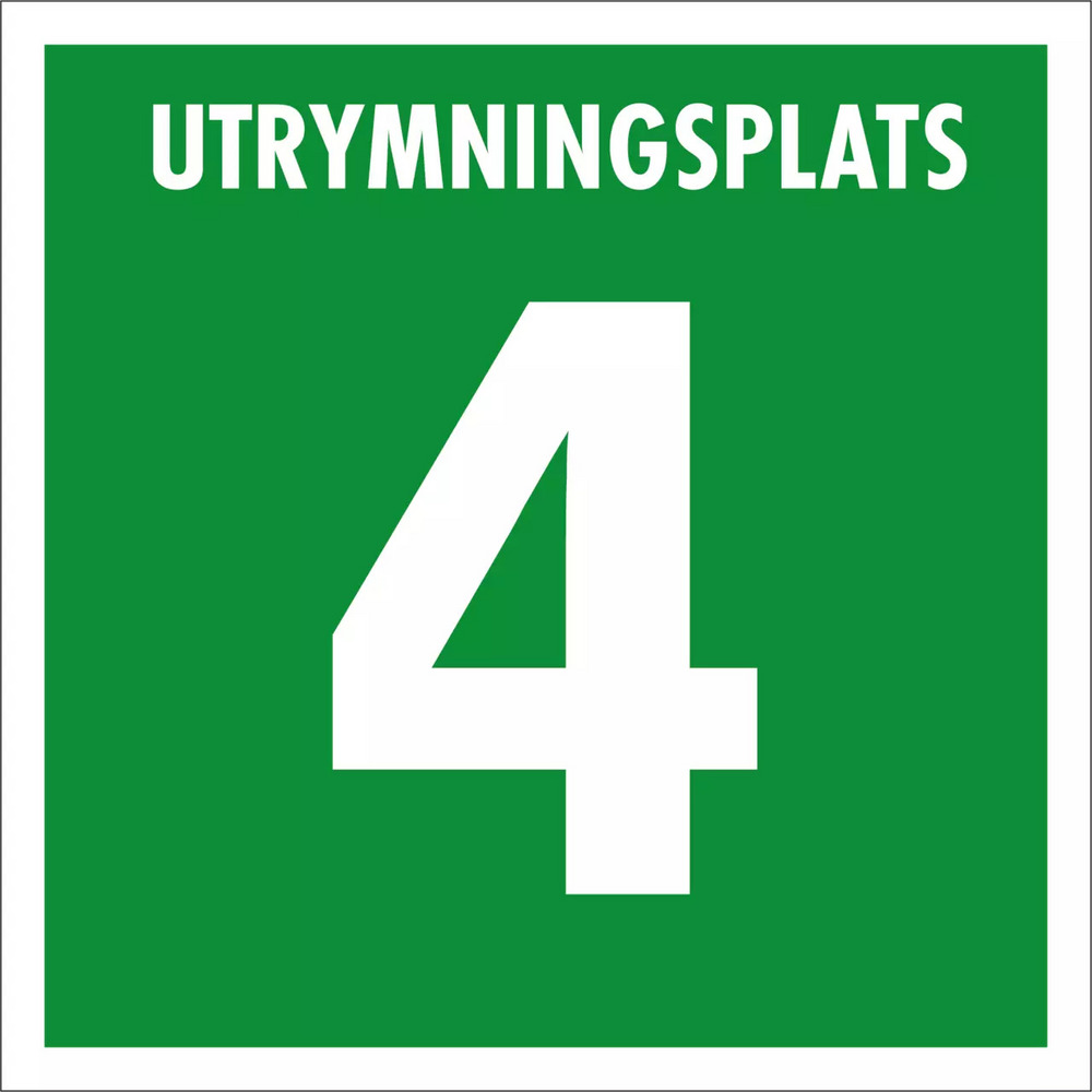 Skylt 150x150mm Säker plats Nr 4   Ateco