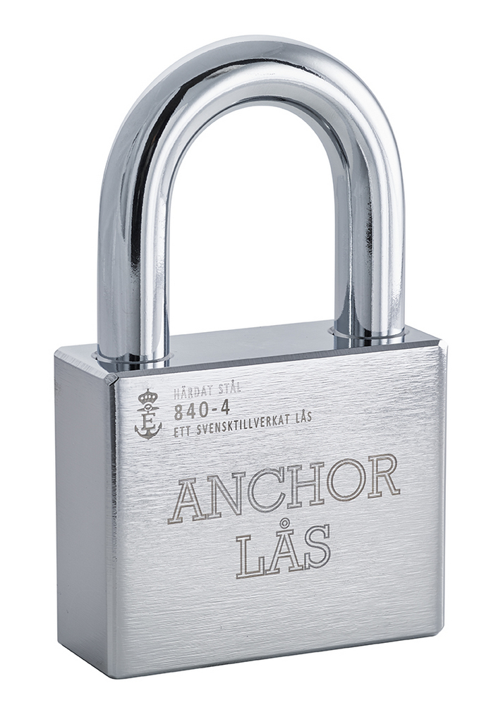 Hänglås Anchor 840-4 B50 oval cyl  Klass 4 med löstagbar bygel