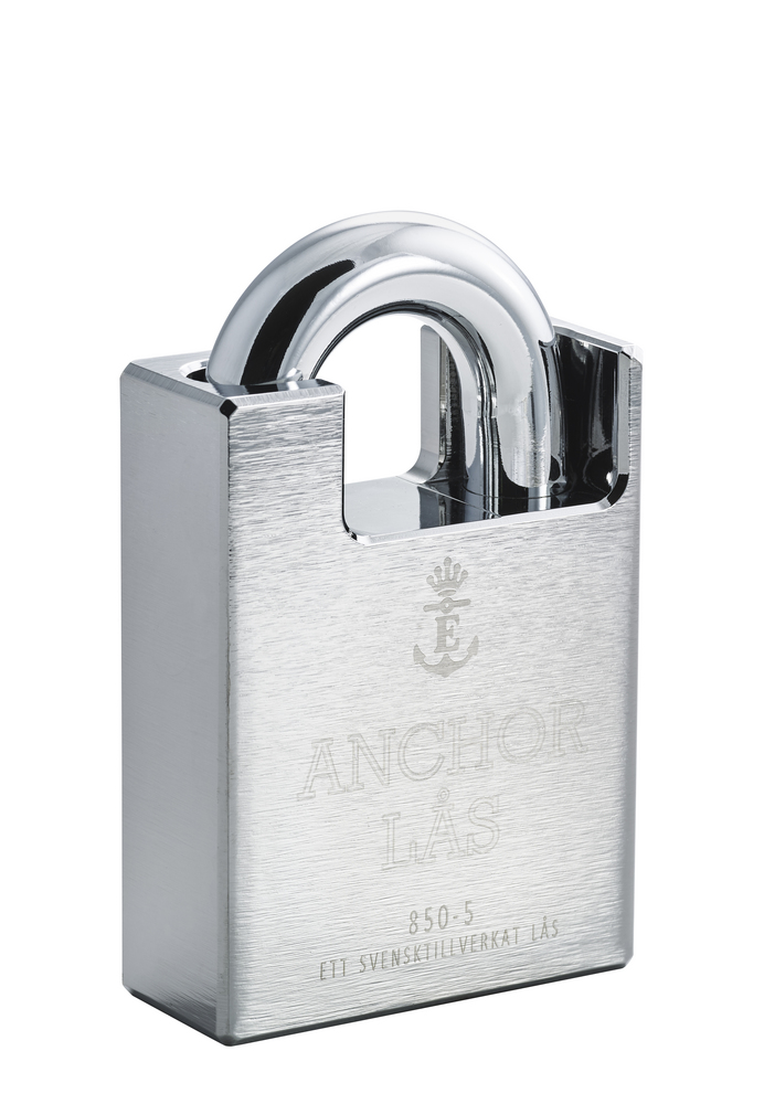 Hänglås Anchor 850-5 B27 oval cyl  Klass 5 med löstagbar bygel