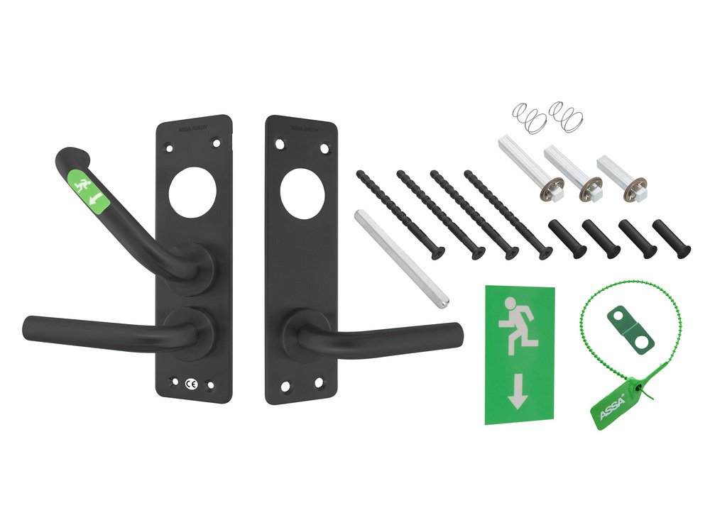 Nödutrymningsbeslag 179A Rostfri   RÖR KPL Höger Svart MIRUS