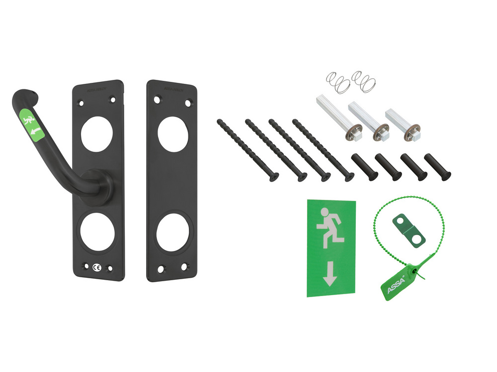Nödutrymningsbeslag 179A Rostfri   RÖR STD Höger Svart MIRUS