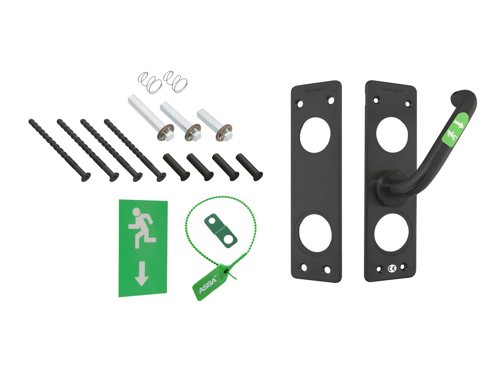 Nödutrymningsbeslag 179A Rostfri   RÖR STD Vänster Svart MIRUS