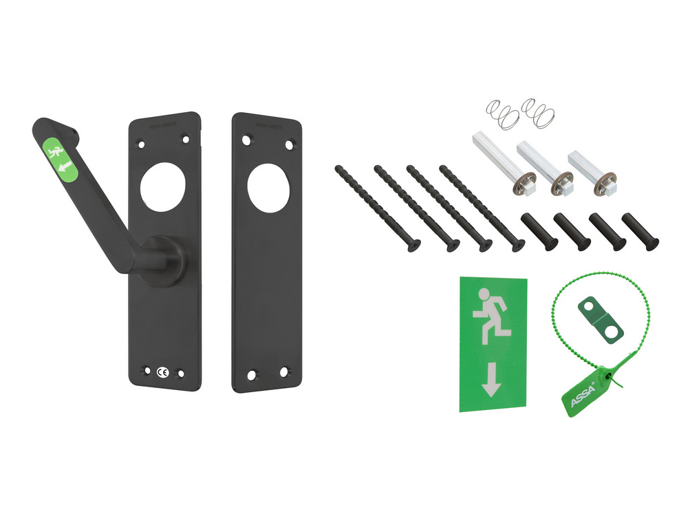Nödutrymningsbeslag 179B Rostfri   PLANT Höger Svart MIRUS