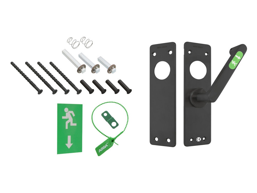 Nödutrymningsbeslag 179B Rostfri   PLANT Vänster Svart MIRUS
