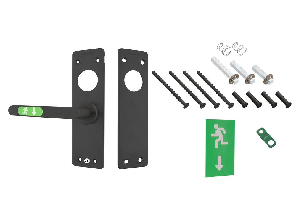 Nödutrymningsbeslag 179G Rostfri   PLANT Höger Svart MIRUS