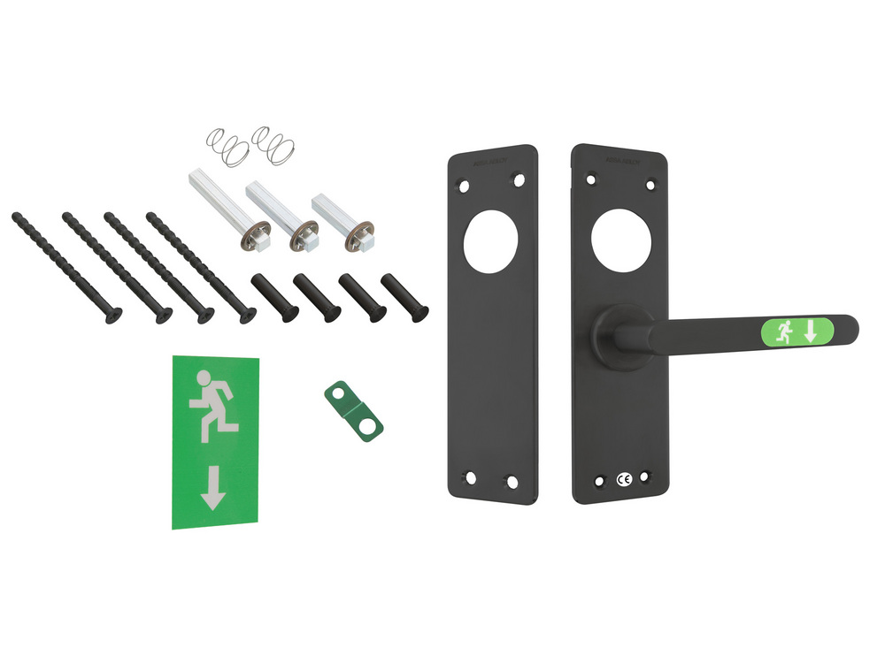 Nödutrymningsbeslag 179G Rostfri   PLANT Vänster Svart MIRUS