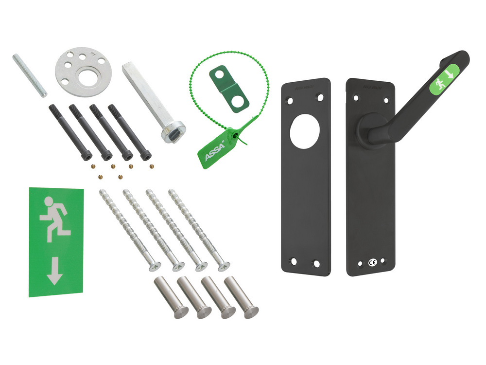 Nödutrymningsbeslag 179I Rostfri   PLANT Vänster Svart MIRUS