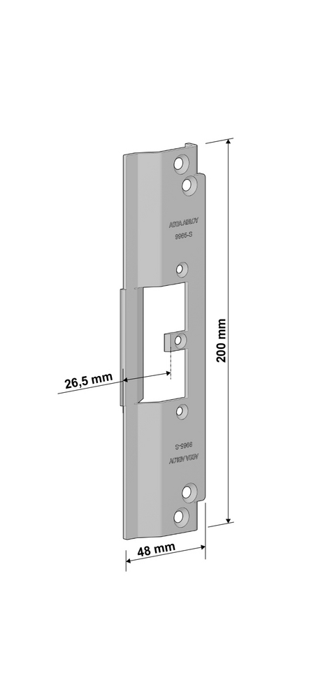 Monteringsstolpe Assa 9965-S anpassad för Schüco ADS 65 HD. (992M)