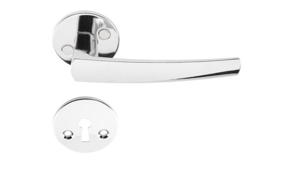 Trycke Assa 5614 med nyckelskylt   Krom GDS