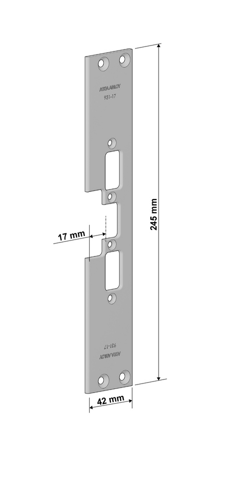 Monteringsstolpe Assa 931-17mm     plösmått