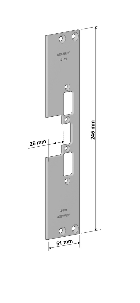 Monteringsstolpe Assa 931-26mm     plösmått