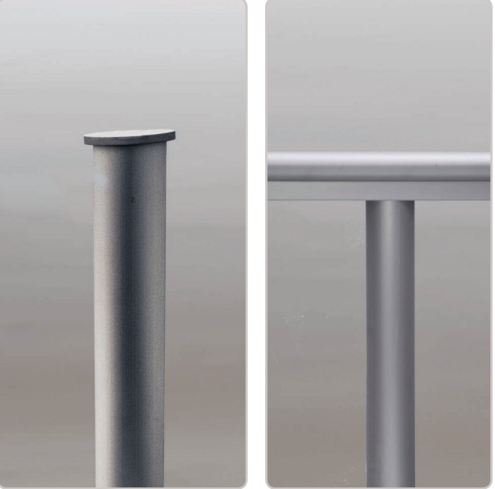 Mittstolpe GB100 för 8,76mm glas,  vit inkl. topplock