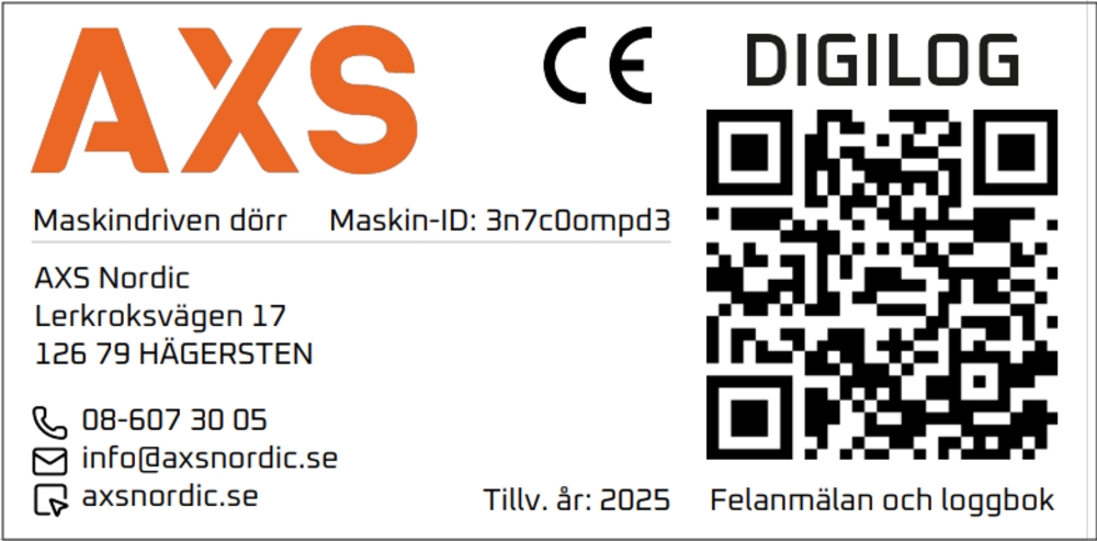 Digilog - AXS CE-skylt med egen    logga
