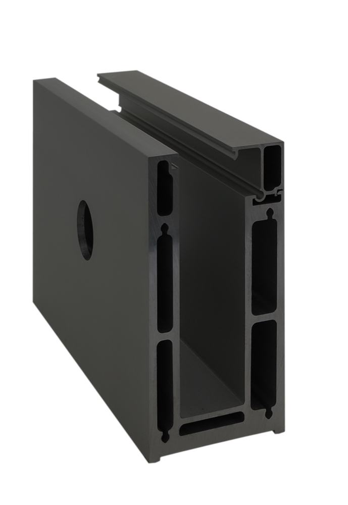 Nordic Railing svart sidomonterat  0,5kN för 16,76mm glas, 4m komplett