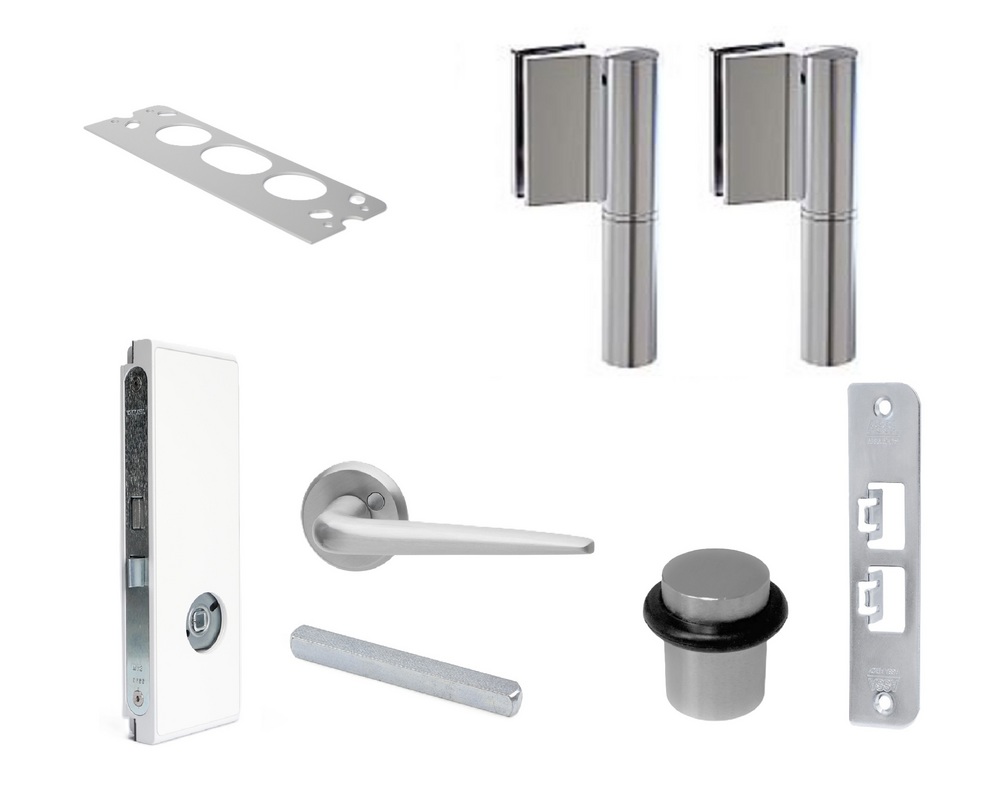 Beslagspaket D45S höger utan       cylinderurtag, 20,76mm glas, vit