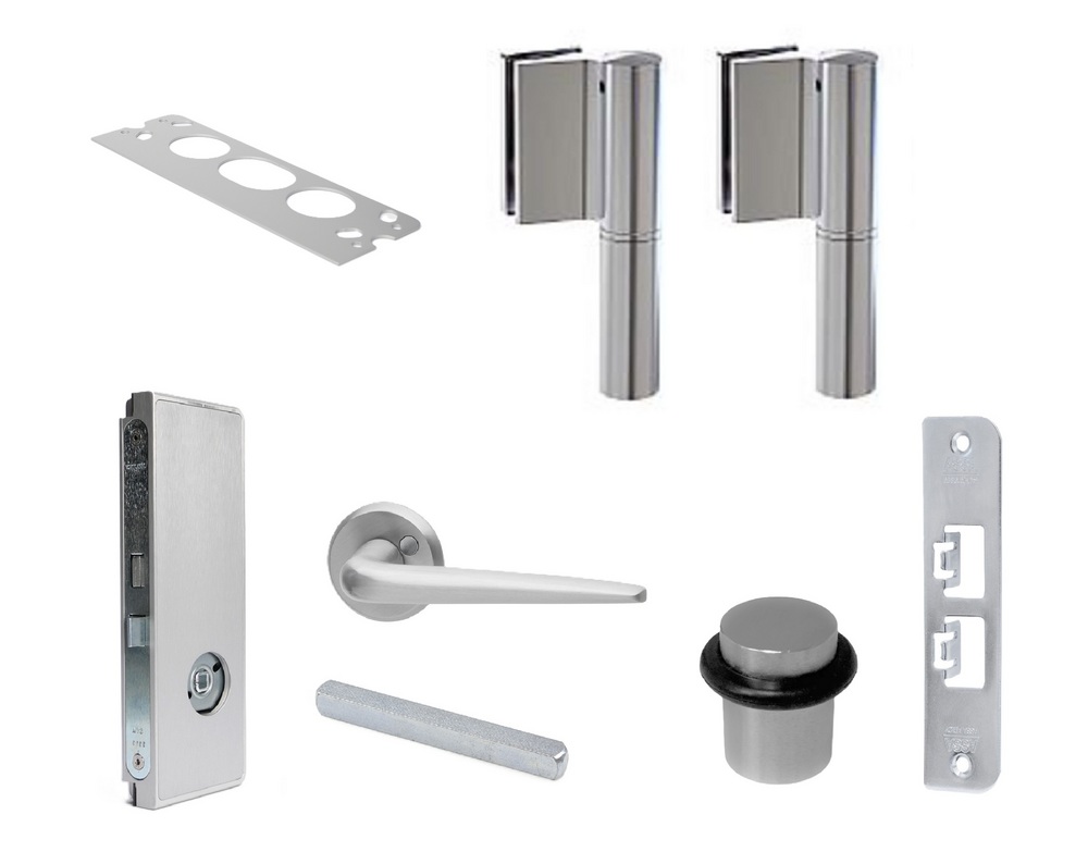 Beslagspaket D45S höger utan       cylinderurtag, 20,76mm glas, natur