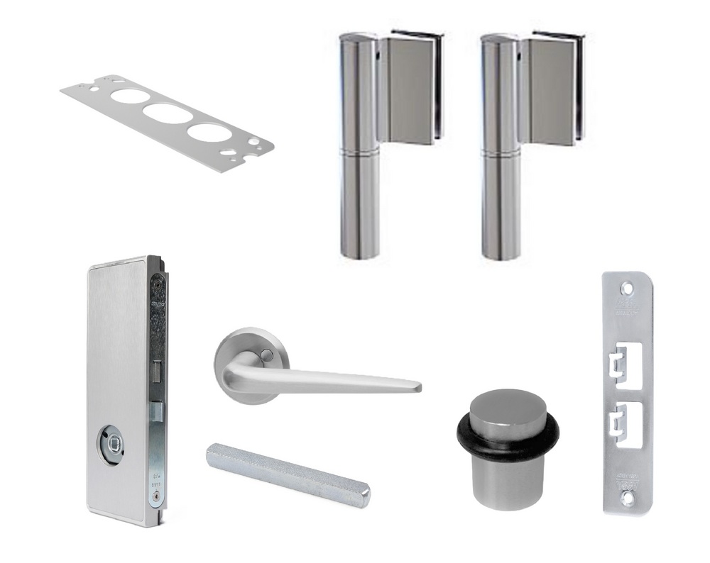 Beslagspaket D45S vänster utan     cylinderurtag, 20,76mm glas, natur