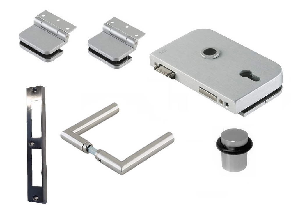 Beslagspaket DIN höger             med cylinderurtag, natur