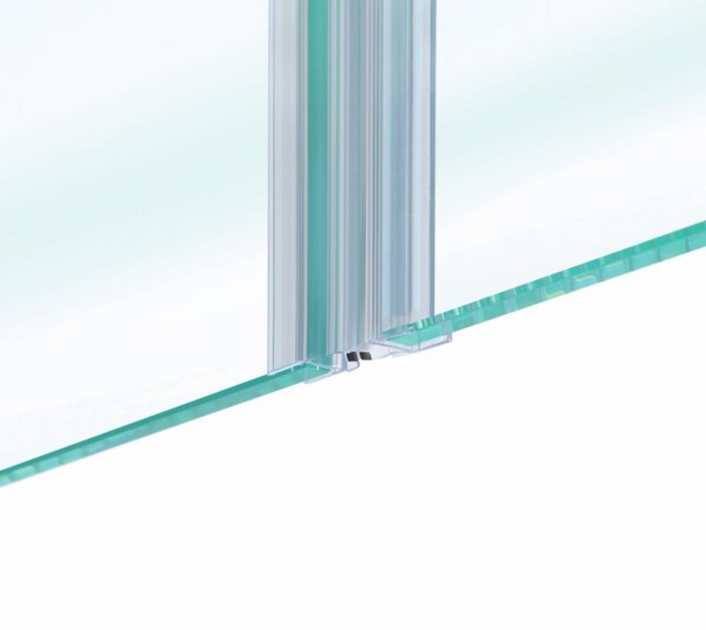 Duschdörrtätning med magnetprofil, 180°, för 6-8mm glas L=2010mm