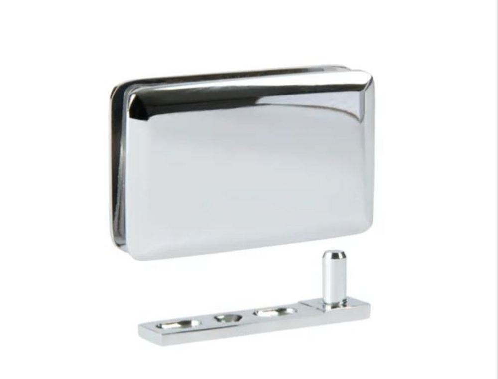 Vitreasy 006 Möbelhörn gångjärn,   glas-trä 65 x 40 mm, blankkrom