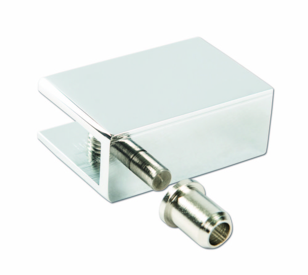 Vitreasy 006 Möbelhörn gångjärn,   glas-trä 27 x 40 mm, blankkrom