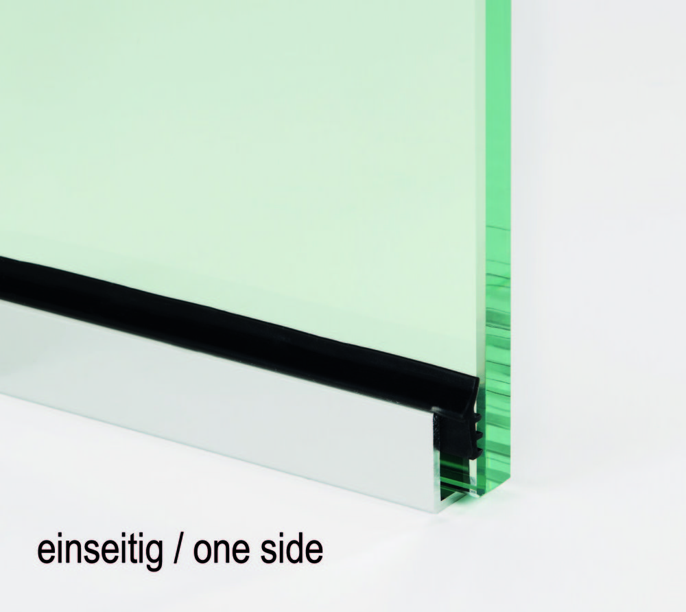 Tätning U-profil för 8-12mm glas,  25m, svart