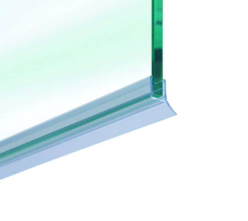 Duschdörrtätning m. vattenavvisare , för 6-8mm glas, L= 2160mm