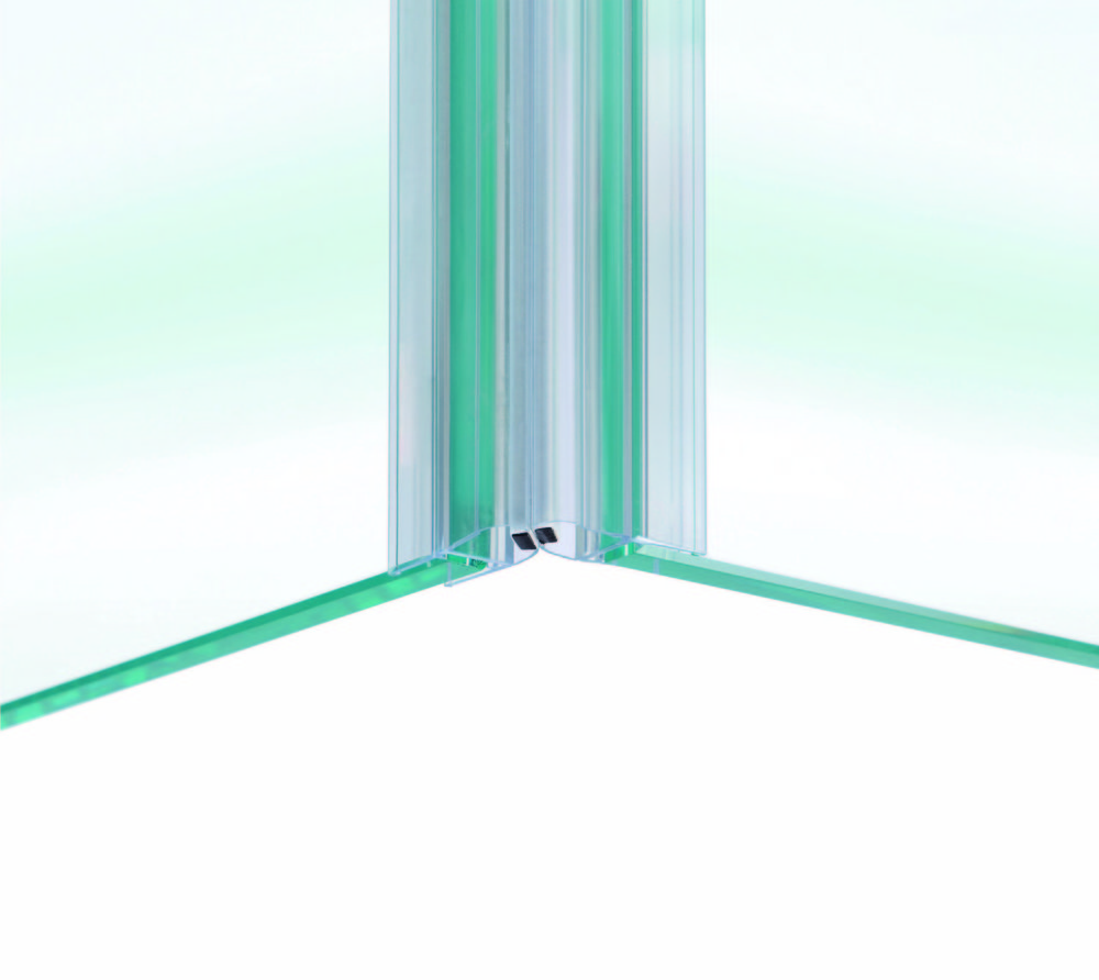Duschdörrtätning med magnetprofil  90° för 6-8mm glas, L= 2160mm
