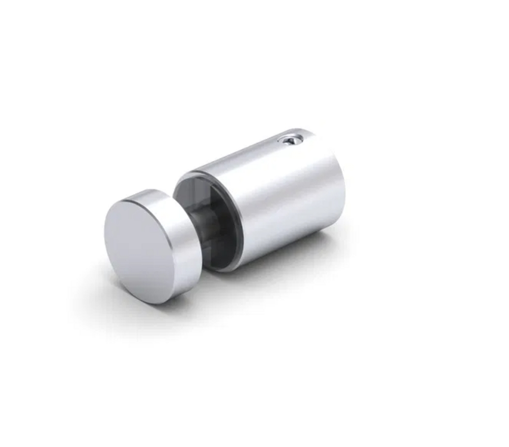 Glasanslutning, Ø12, 8-12mm, glas, blankförkromad, för borrat glas