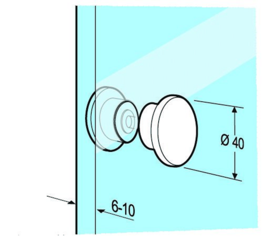 Duschdörrknopp RK004,              blankförkromad