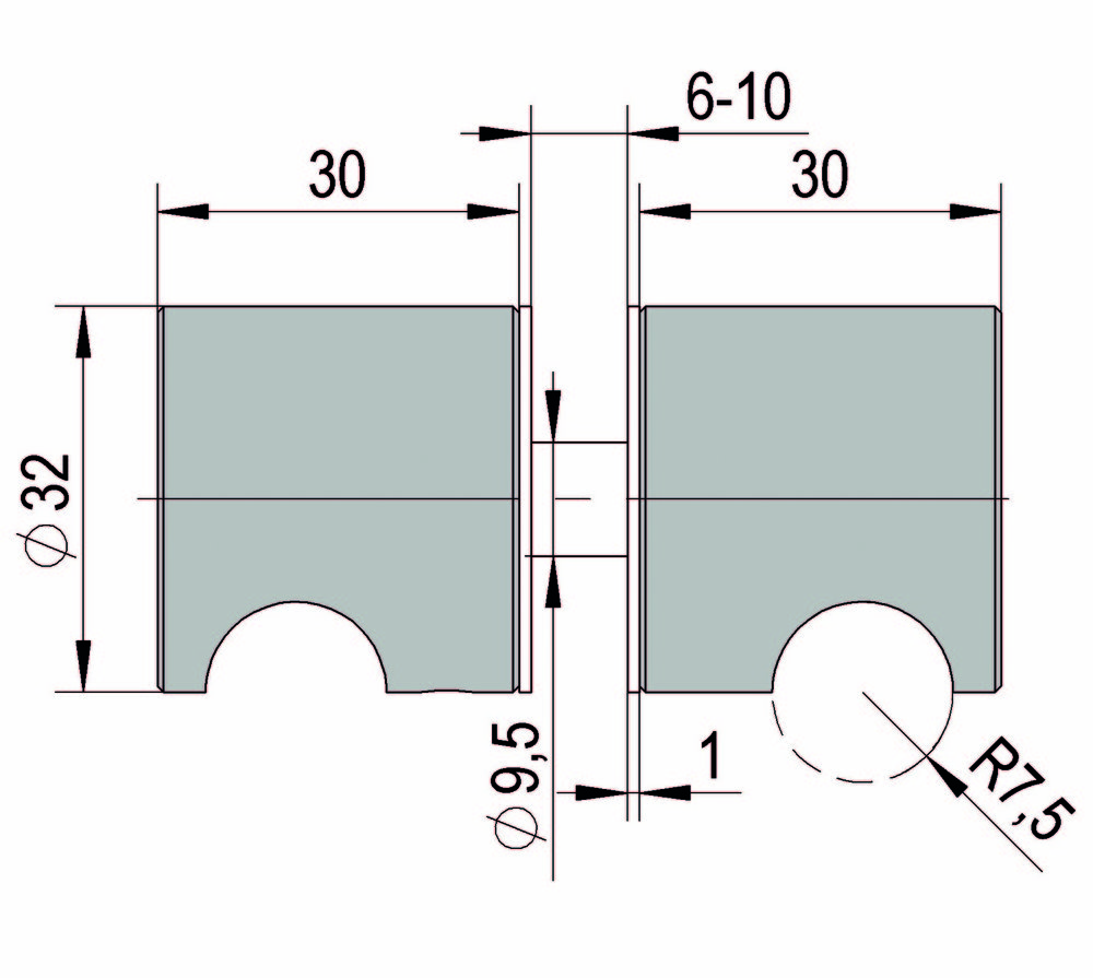 Duschdörrknopp RK 002 dubbelsidig, svart