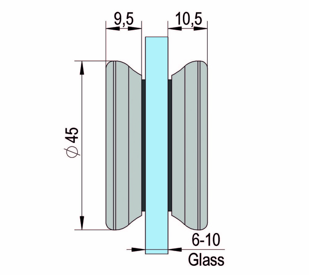 Duschdörrknopp RK001, svart