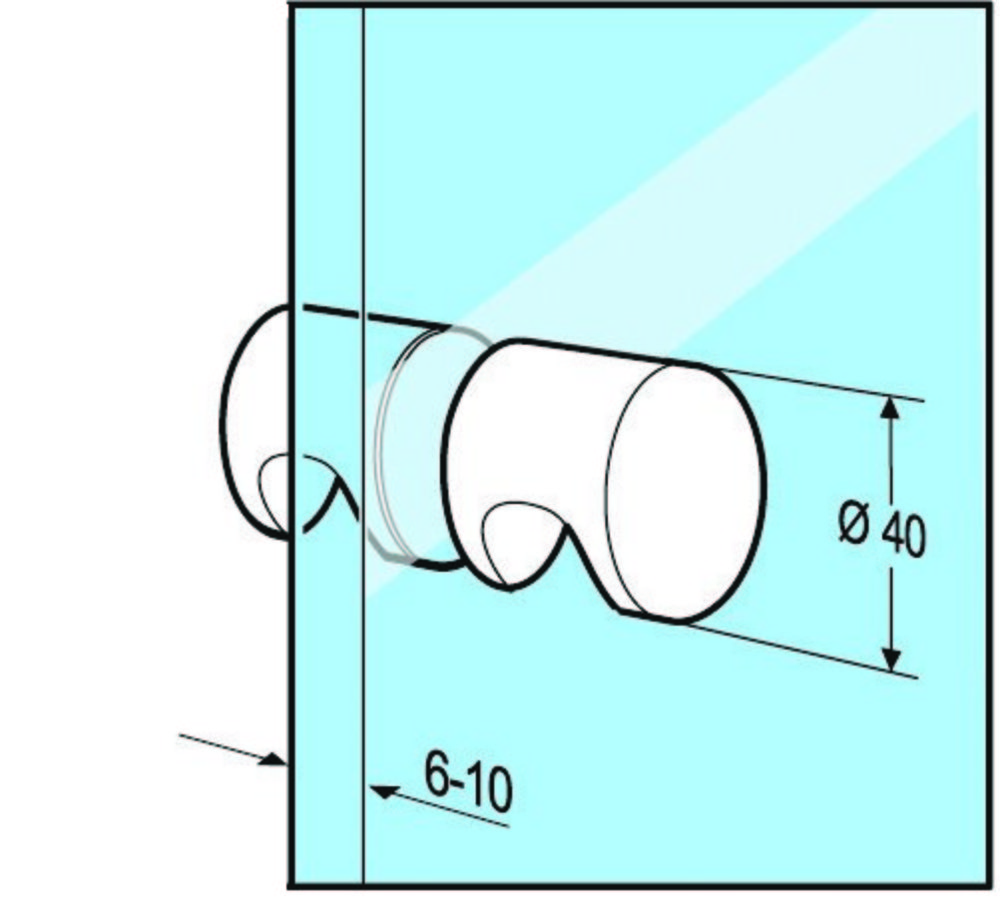 Duschdörrknopp RK030,              blankförkromad