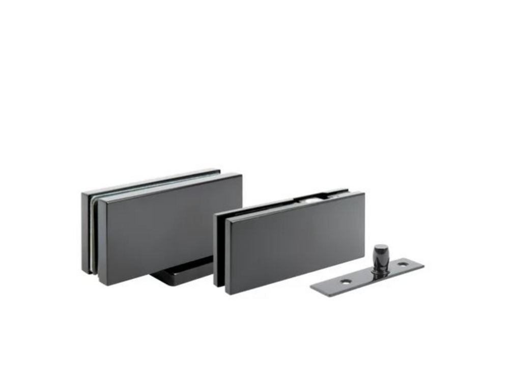 Alva självstängande beslag PT20,   set, för 8-12mm glas, EN 3, svart