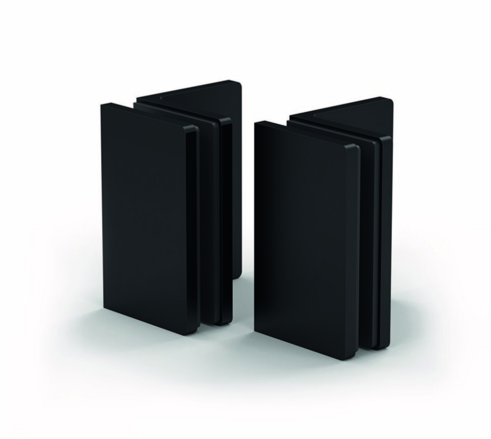 Hörnförbindning Santos G/V 90°     ensidigt, svart, 1 par