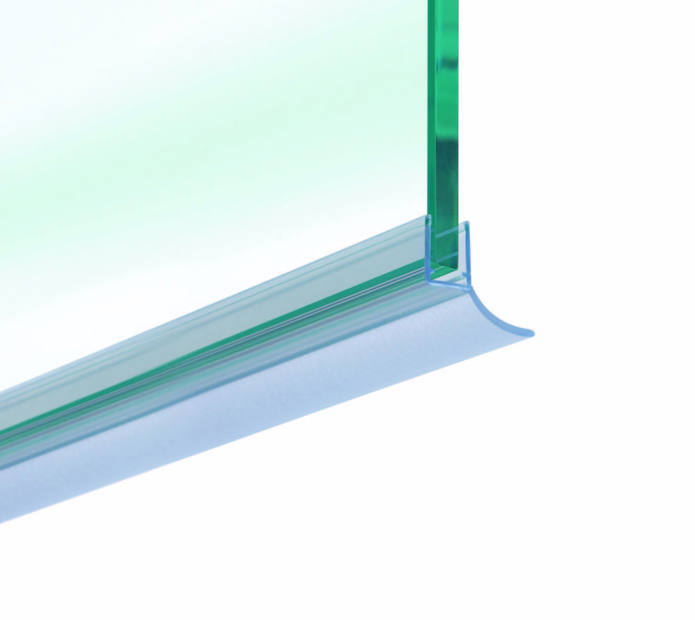 Duschdörrtätning m. vattenavledare för 6-8mm glas, L= 2010mm