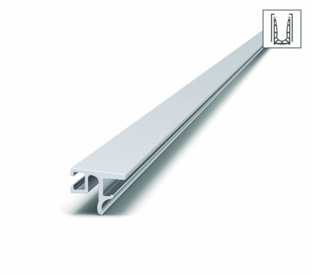 VetroMount® täckprofil             upptill, natur, L=5000 mm