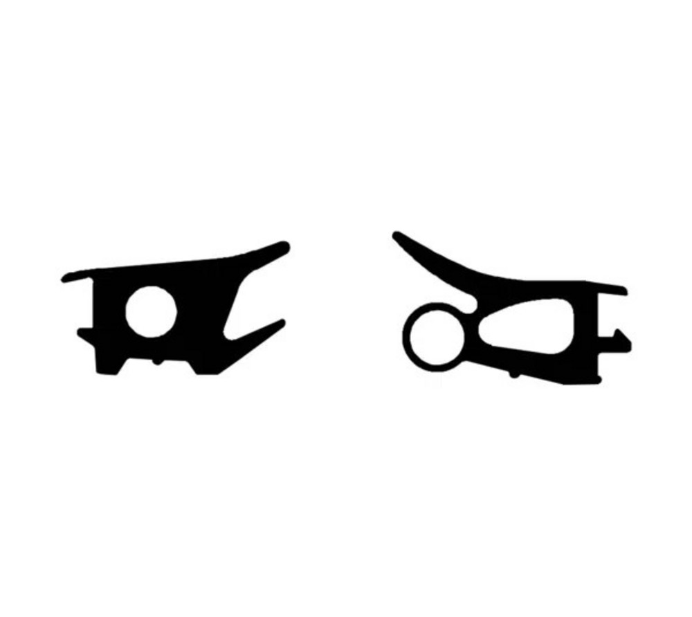 VetroMount® gummitätning utan lock,16,76-17,52 mm glas, L= 2500 mm