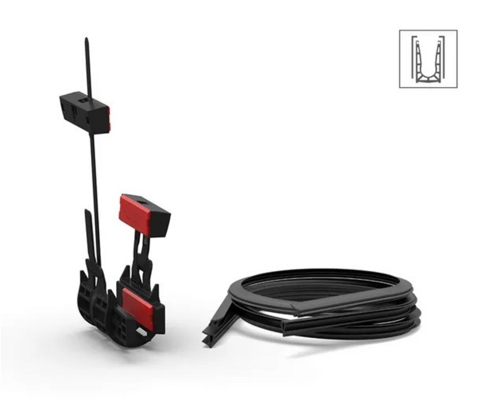 VetroMount® monteringssats med     täckprofil, L= 5000 mm, 16,76mm