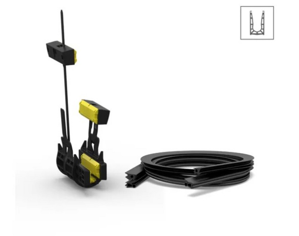 VetroMount® monteringssats utan    täckprofil, L= 5000 mm, 12,76 mm