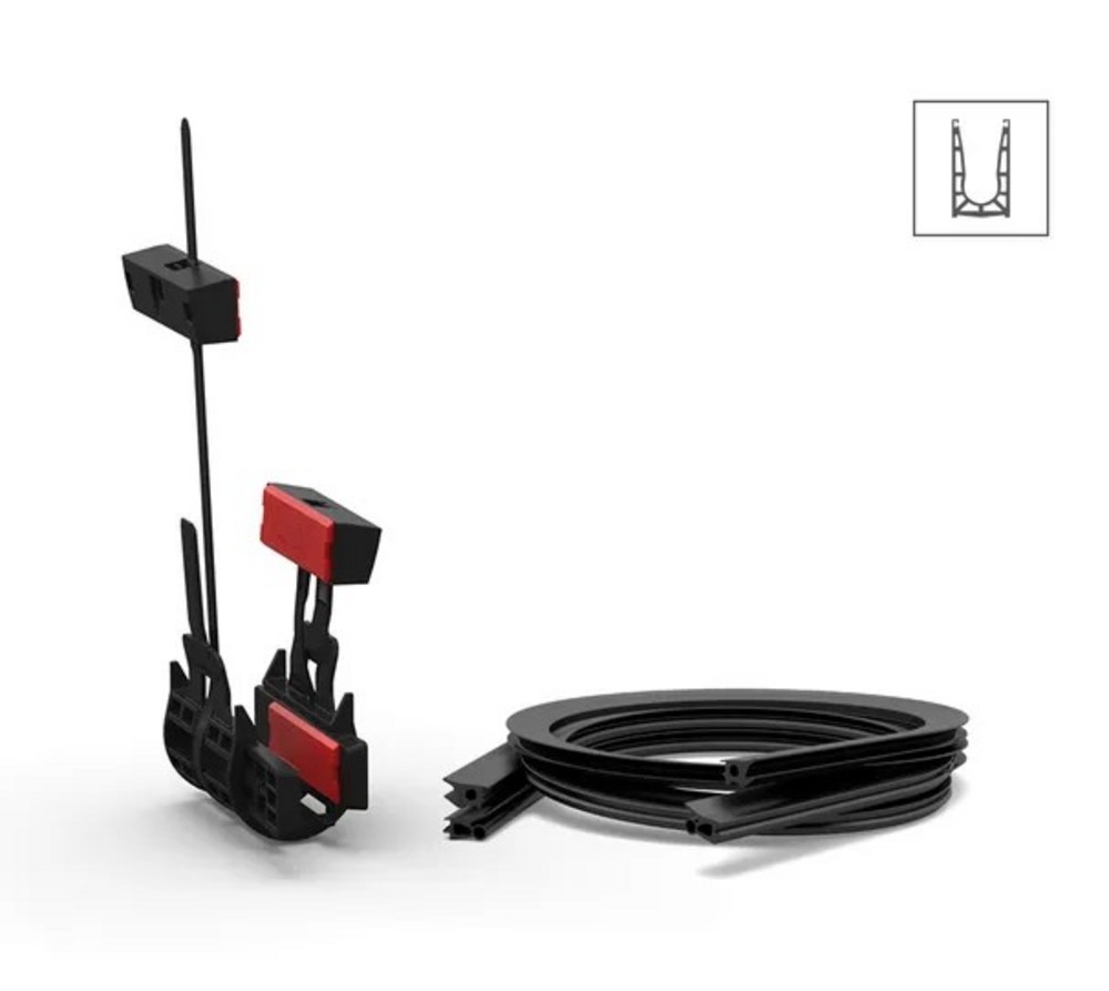 VetroMount® monteringssats utan    täckprofil, L= 5000 mm, 16,76 mm