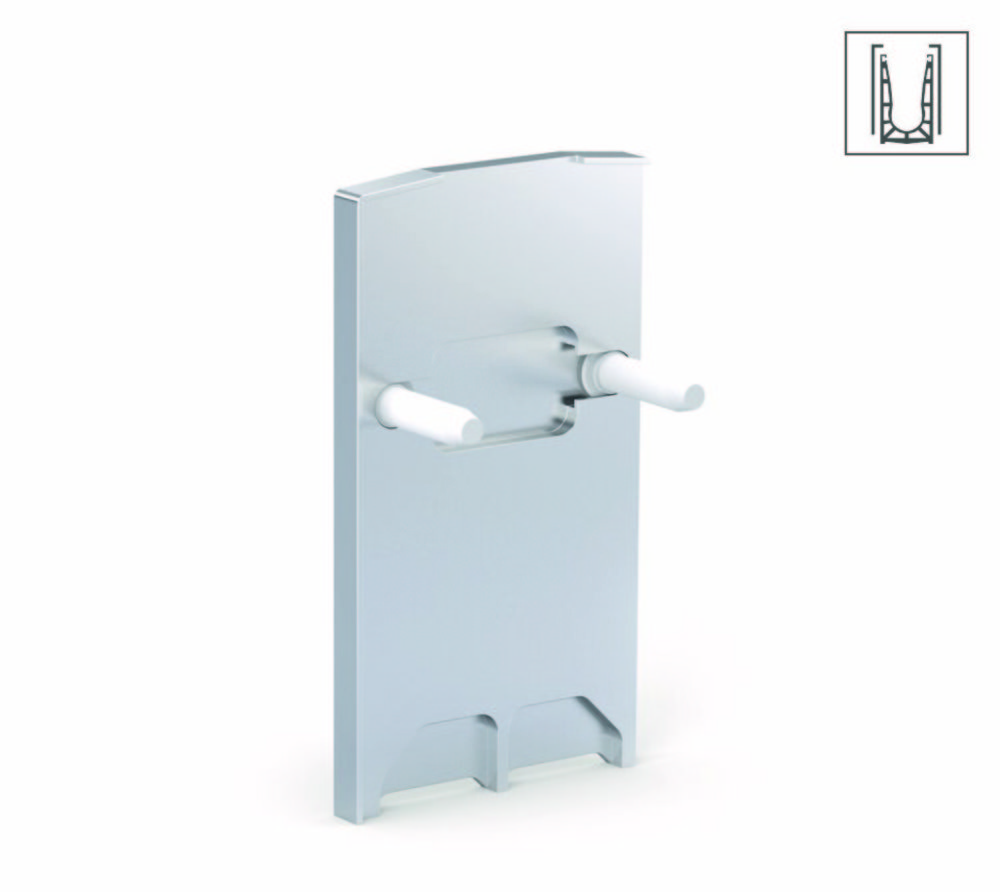 VetroMount® ändlock för sidoprofil , med täckprofiler, vänster, natur