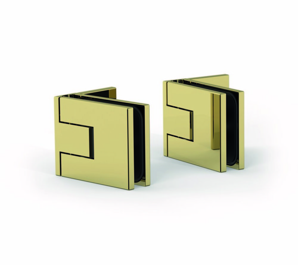 Gångjärn Juna G/V 90° enkelsidigt, polerad mässing, 1 par