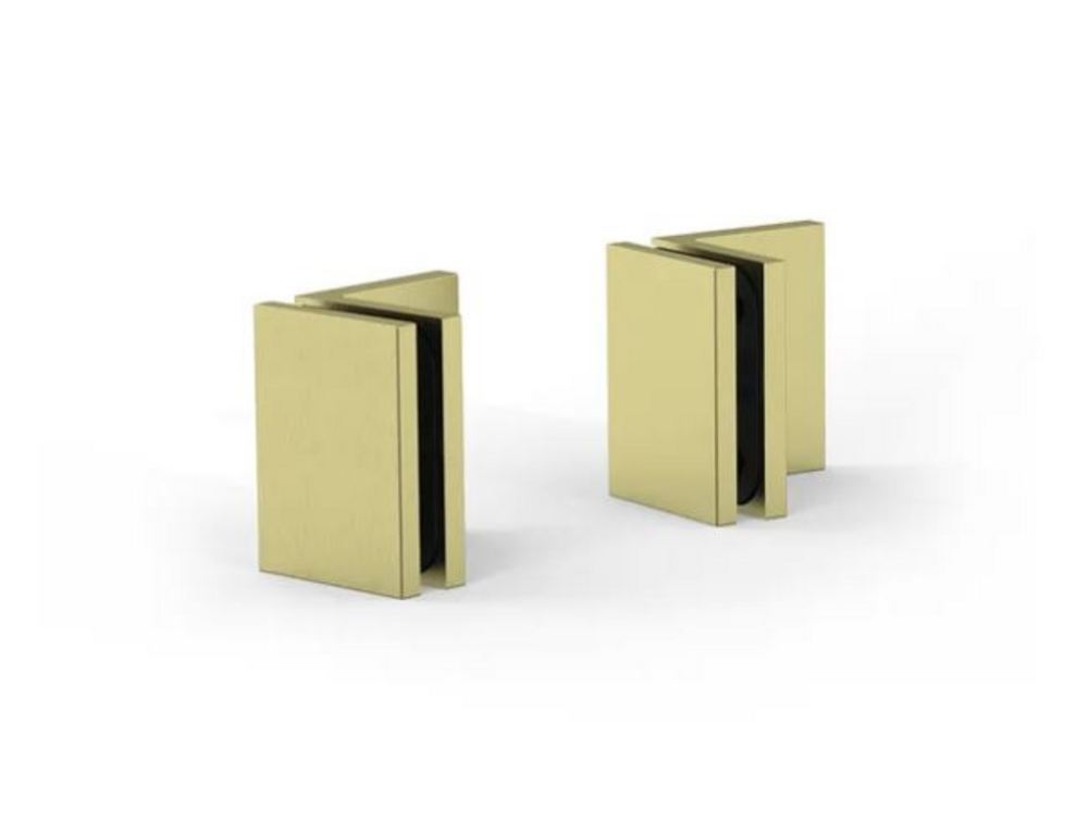 Väggfäste Juna G/V 90°,            borstad mässing, 1 par