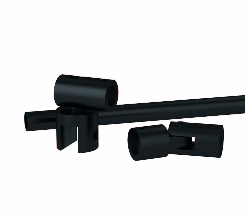 Stabiliseringsstag set Ø12 G/V,    8-10 mm glas, svart, L=1210mm