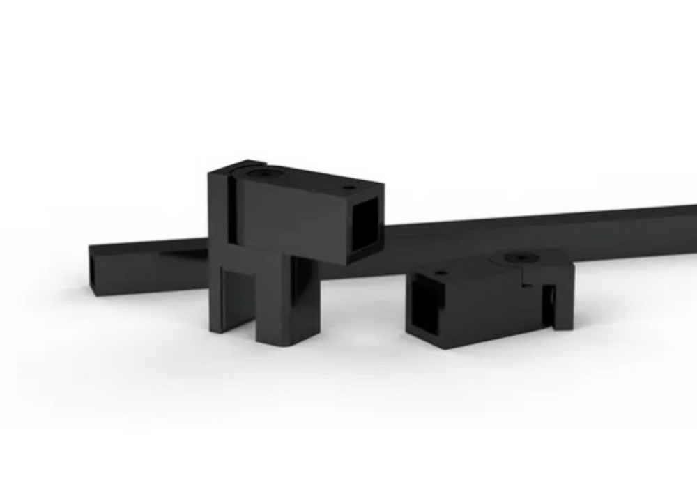 Stabiliseringsstag set Ø12 G/V,    8-10mm glas, svart, L=1210mm