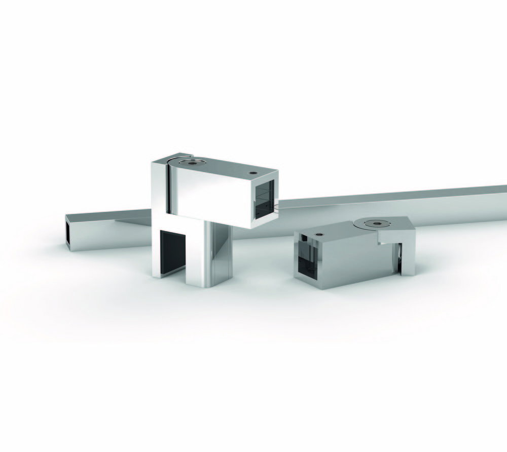 Stabiliseringsstag set Ø12 G/V,    8-10 mm glas, blankkrom, L=1210mm
