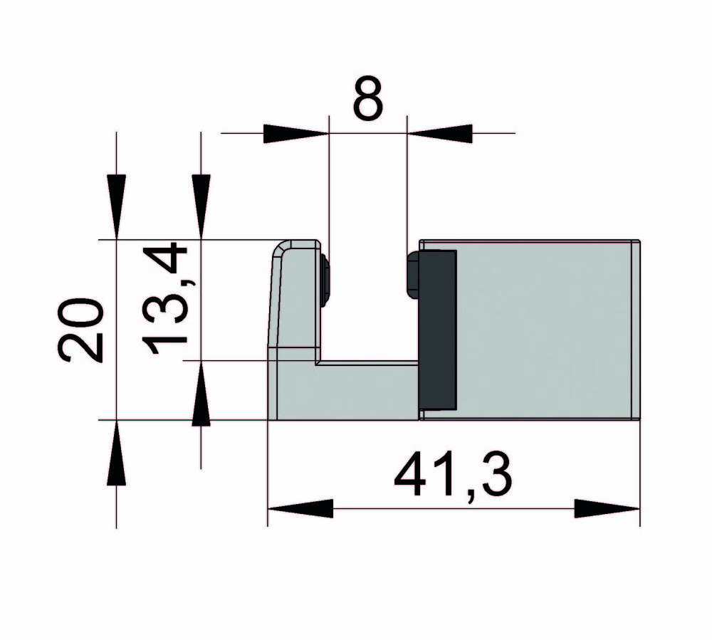 MasterTrack® ST-golvguide, polerad aluminiumfärg