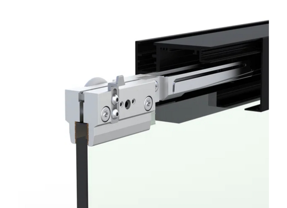 MasterTrack® FT 60 skjutdörrssats, takmontering,fast glas,2000mm,svart